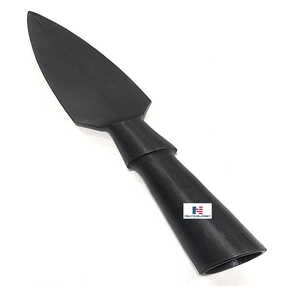 Nautical-Mart Hand Forged Viking Saga Iron Spear Head Reproduction Roman Or Medieval Steel Spearpoint (12 Inches, Black Antique)