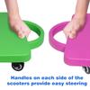 GSE Games & Sports Expert Orange Sports Scooter Board with Handles, Floor Sitting Scooter Board with Non-Marring Plastic Casters for Kids Children Gym Indoor Outdoor Activities Play Equipment view 3
