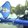 Wind Sail, 108 cm Foldable transparent window canoe sail and storage bag blue and white proofing for Kayaks, Canoes, Inflatable Boats Pvc Kayak Sail Blue Kayak Sail Kayak Sail Kayak Sail view 2