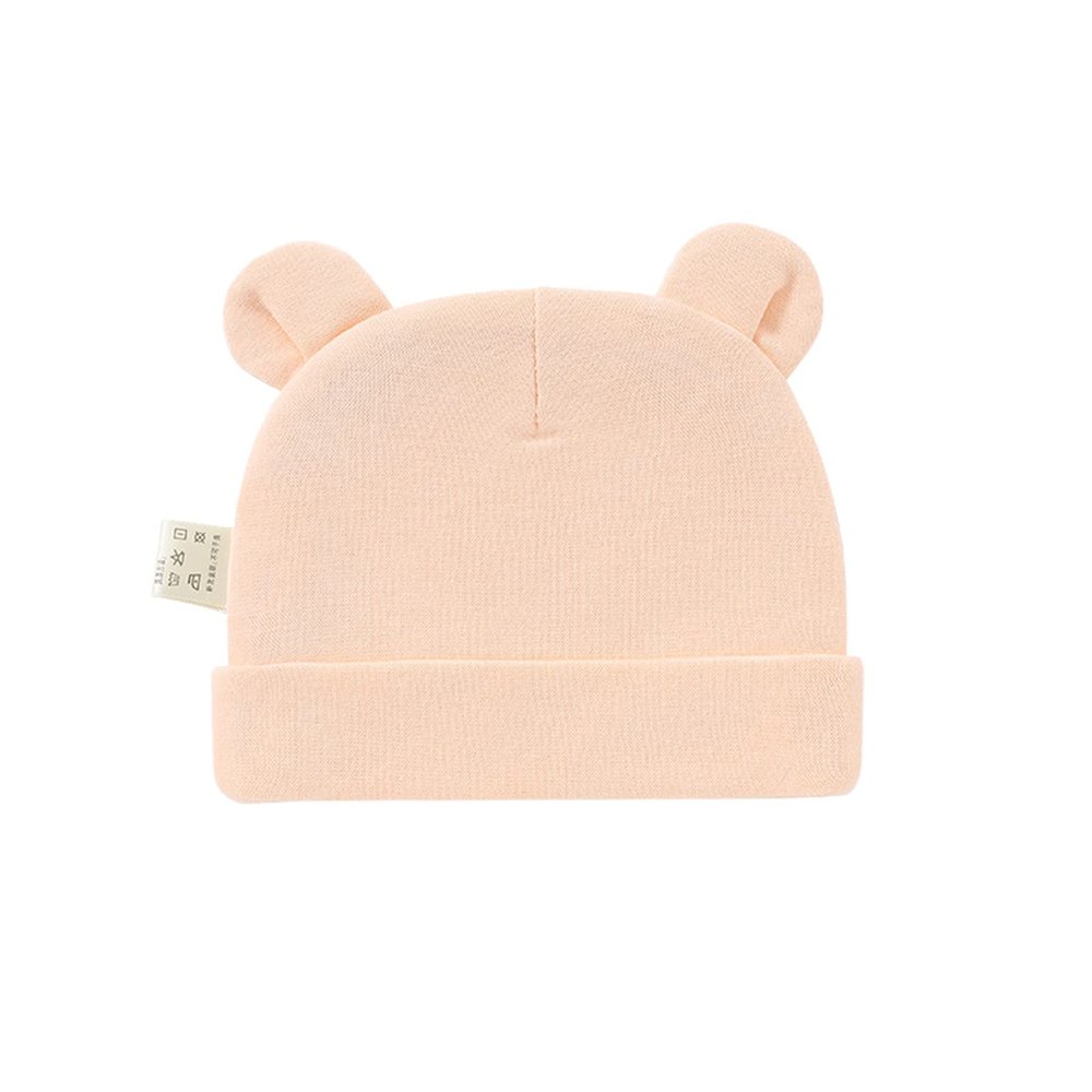 POLG Newborn Baby Hat for Toddler Boys Girls Soft Bear Ears Beanie Cap Cute Infant Hats for 0-12 Months (A, One Size)
