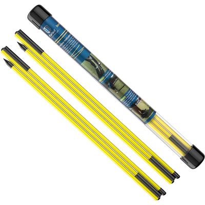 CAITON Golf Alignment Sticks 2 Sets - 48inch Alignment Practice Rods, Foldable for Easy Portability, Golf Training Aids to Improve Golf Swing, Putting Posture, with Storage Tube (Three-Stage Yellow)