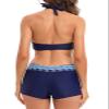 Century Star Women Two Piece Swimsuit Athletic Bathing Suits for Women Ruffled Tummy Control High Waisted Swimsuits C Blue geometry 8-10 view 4