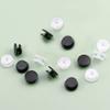 200 PCS Buckle Plastic Button, 2 Colors Shoe Charm Buttons Round Buttons DIY Shoes Accessories for Kids, Wristband Charm Backs (Black, Transparent) view 4