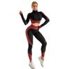 Veriliss Women's 3pcs Seamless Workout Outfit Sets, Gym Running Clothes Yoga Sportswear (BlackRed, S) view 2