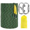 NTR Orange/Black/Blue Climbing Rope 10M(32ft) 20M(64ft) 30M(96ft) 50M(160ft), 8MM Static Rock Climbing Rope with 2 Steel Hooks, Rappelling Rope for Outdoor, Hiking Safety Escape Rope, Rescue Parachute view 1