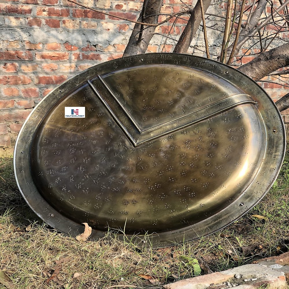 300 King Leonidas Spartan Shield Full Size Replica Official Replica - Brass Antiqued (24 Inches)