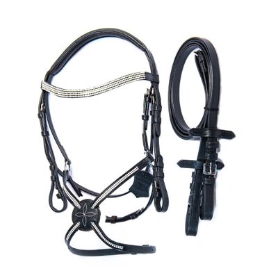 Wonder Care Top Grain Cowhide Leather English Bridle Snaffle Horse Bridle Noseband with Browband Horse Bit Bridle with Reins Bridles for Horses