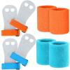 2 Gymnastics Grips Wristbands Sets for Kids Youth, Palm Protection and Wrist Support Sports Accessories for Workout Exercise (Orange, Blue) view 1
