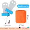 2 Gymnastics Grips Wristbands Sets for Kids Youth, Palm Protection and Wrist Support Sports Accessories for Workout Exercise (Orange, Blue) view 3