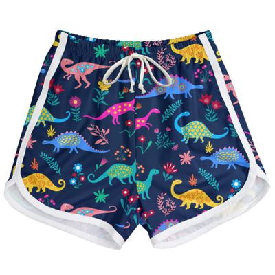 Freebily Kids Girls Boys Colorful Print Workout Shorts Elastic Waist Athletic Sport Gym Dolphin Shorts Blue&Dinosaur 1-2 Years