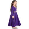 easyforever Girl's Metallic Gold Color Block Praise Dance Dress Dancewear Lyrical Christian Worship Dance Tunic Dress Purple 4 Years view 3