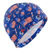 Dallonan Swimming Cap Patriotic American Flag Blue Unisex Adult Swim Cap Polyester view 1
