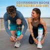 Sooverki Compression Socks for Women 8 Pairs 15-20mmHg Best for Flying Travel Fun Cute White Black Knee High Stockings Wide Calf Nurse Gifts Essentials Pregnancy Support Running Athletic view 4
