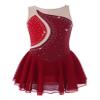 Loloda Kids Girls Sparkly Rhinestones Figure Ice Skating Tutu Dress Ballet Gymnastic Leotard Dancewear Costume Red 12 Years view 1