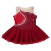 Loloda Kids Girls Sparkly Rhinestones Figure Ice Skating Tutu Dress Ballet Gymnastic Leotard Dancewear Costume Red 12 Years view 4