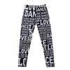 Sxiwei Kids Girls Athletic Leggings Love Dance Print Sportswear Workout Bottoms Running Jogger Pants Black&White 5 Years view 3