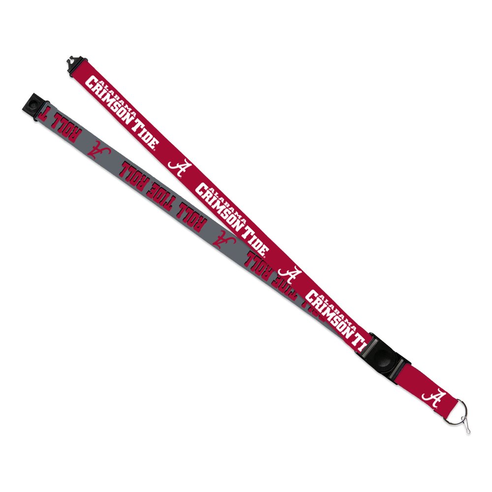 Rico Industries NCAA Alabama Crimson Tide Crimson and Grey 18" x 1" Premium Unisex-Adult Safety Breakaway Lanyard