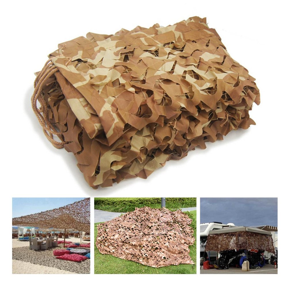 Jolan Reinforced Camouflage Netting, Garden Pergola Patio Shade Net, Camouflage Net Desert, Theme Party Decoration, Car Cover, Military Hunting Camo Netting, Sunscreen Net,Desert-4x4m(13.1 * 13.1ft)