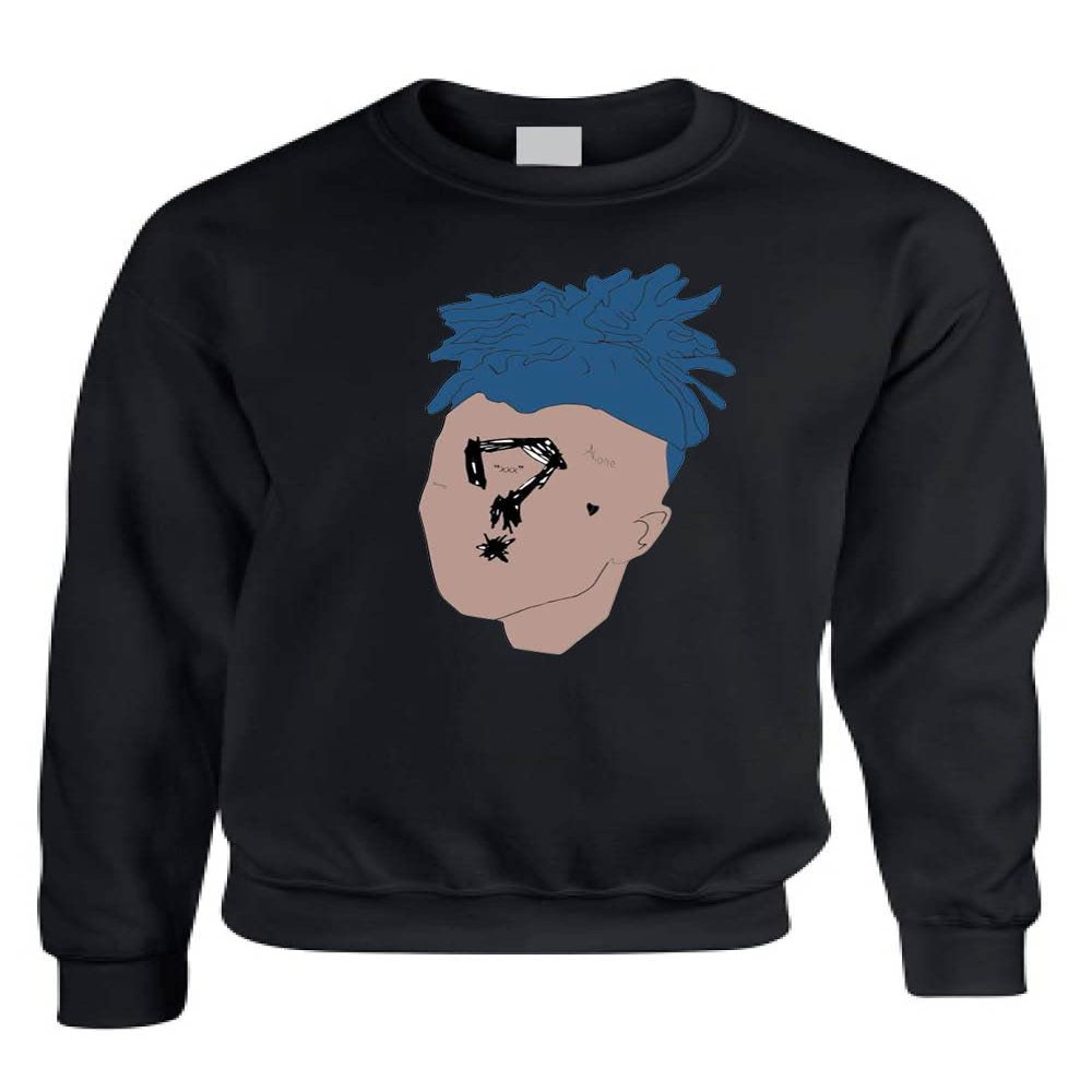 ALLNTRENDS Hip Hop Rap Graphic Crewneck Sweatshirt (2XL, Black)