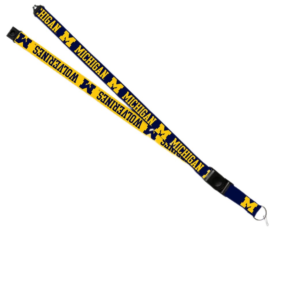 Rico Industries NCAA Michigan Wolverines Team Colors 18" x 1" Premium Unisex-Adult Safety Breakaway Lanyard