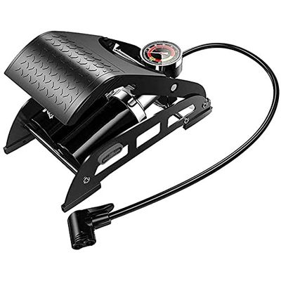 Feilx Double Cylinder Foot Air Pump,Bicycle Floor Pump with Precision Pressure Gauge High Pressure Pedal Inflator,Extra Valve and Gas Needle for Road Bike