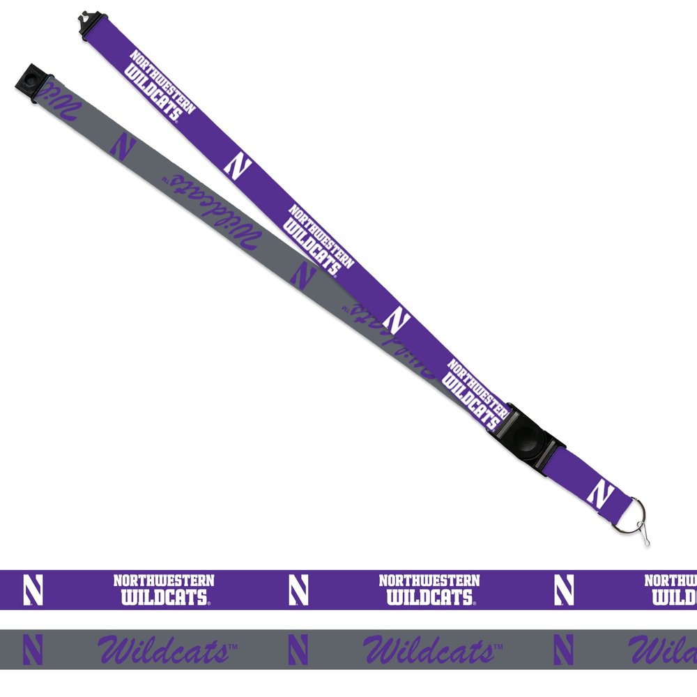 Rico Industries NCAA Northwestern Wildcats 18" x 1" Premium Unisex-Adult Safety Breakaway Lanyard
