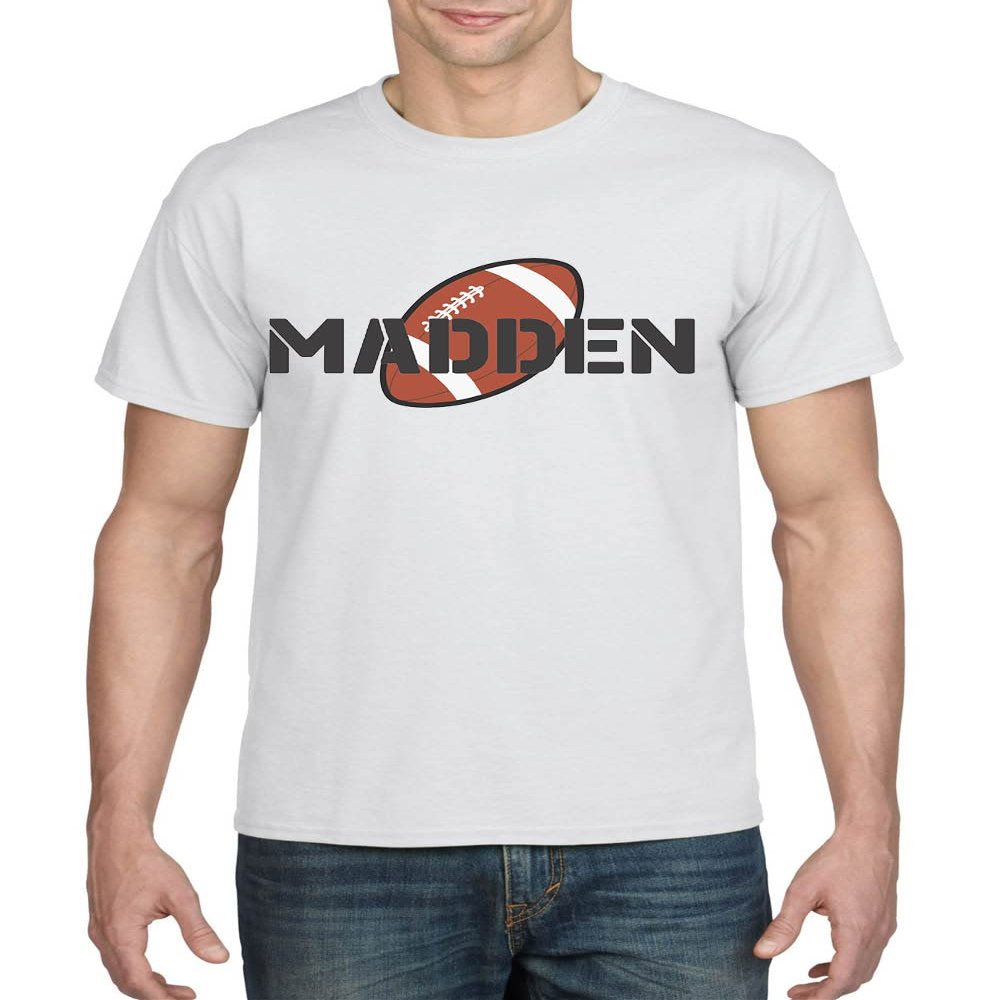 ALLNTRENDS Madden Football Shirt Sport Graphic Men's T-Shirt (M, White)