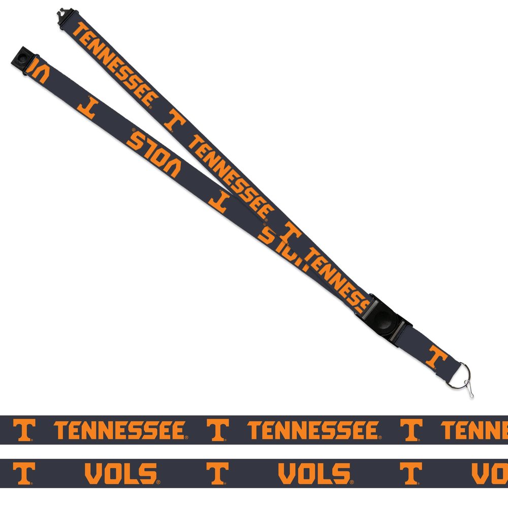 Rico Industries NCAA Tennessee Volunteers Cool Grey 18" x 1" Premium Unisex-Adult Safety Breakaway Lanyard