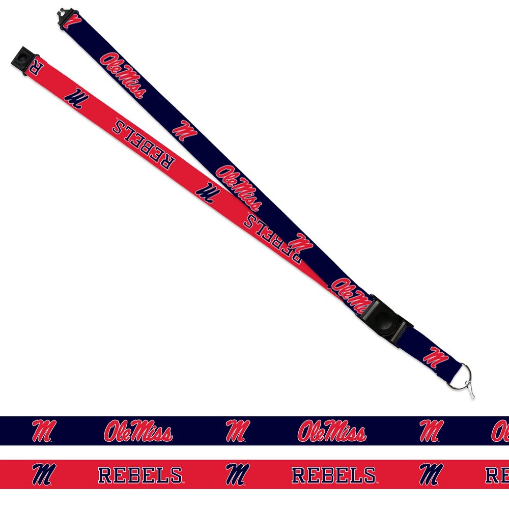 Rico Industries NCAA University of Mississippi - Ole Miss Alternate 18" x 1" Premium Unisex-Adult Safety Breakaway Lanyard