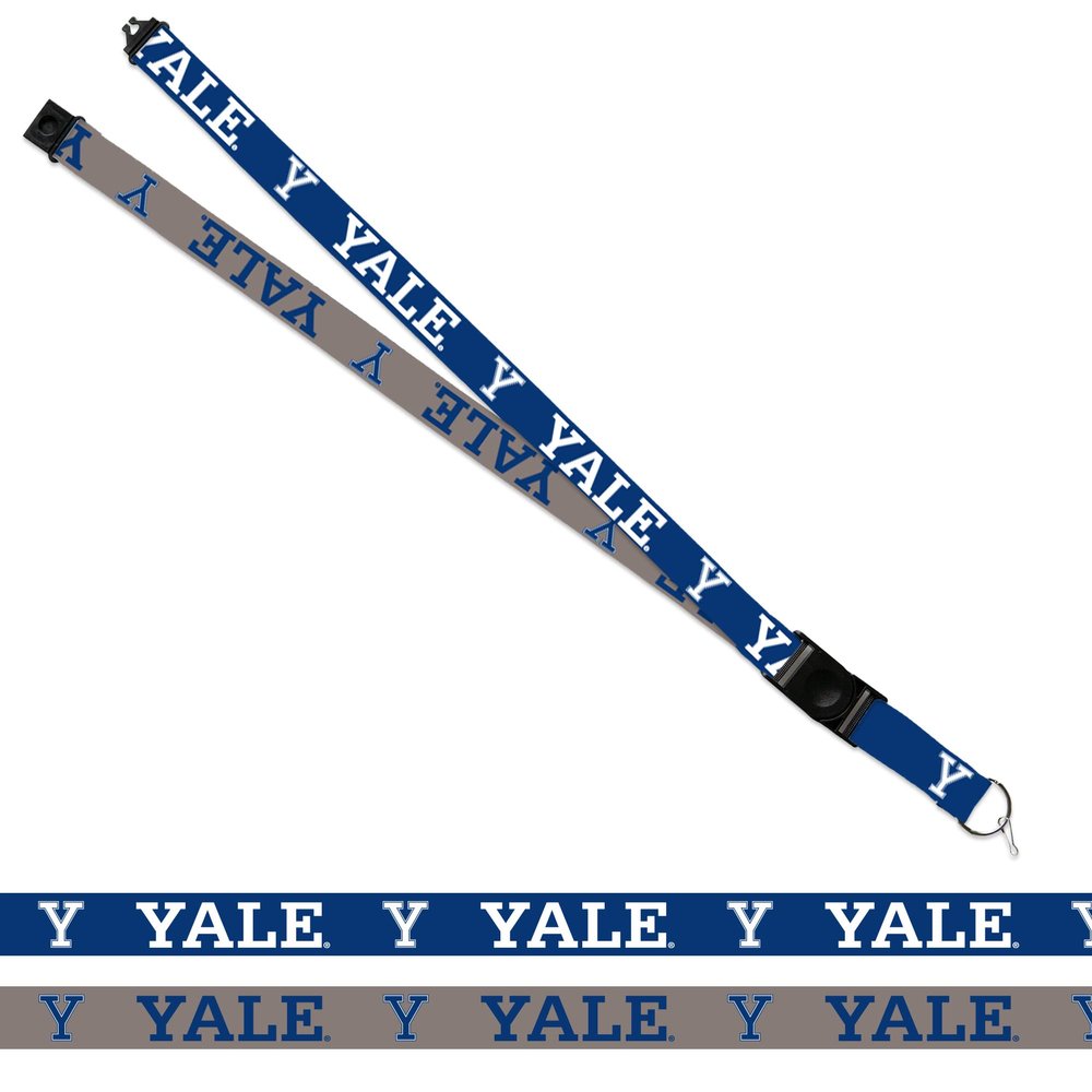 Rico Industries NCAA Yale Bulldogs Blue and Grey 18" x 1" Premium Unisex-Adult Safety Breakaway Lanyard