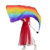 Aumulen Women 2 Pcs Hand Made Belly Dance Silk Poi Veil Streamer Throw Ball (Rainbow) view 2
