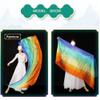 Aumulen Women 2 Pcs Hand Made Belly Dance Silk Poi Veil Streamer Throw Ball (Rainbow) view 3