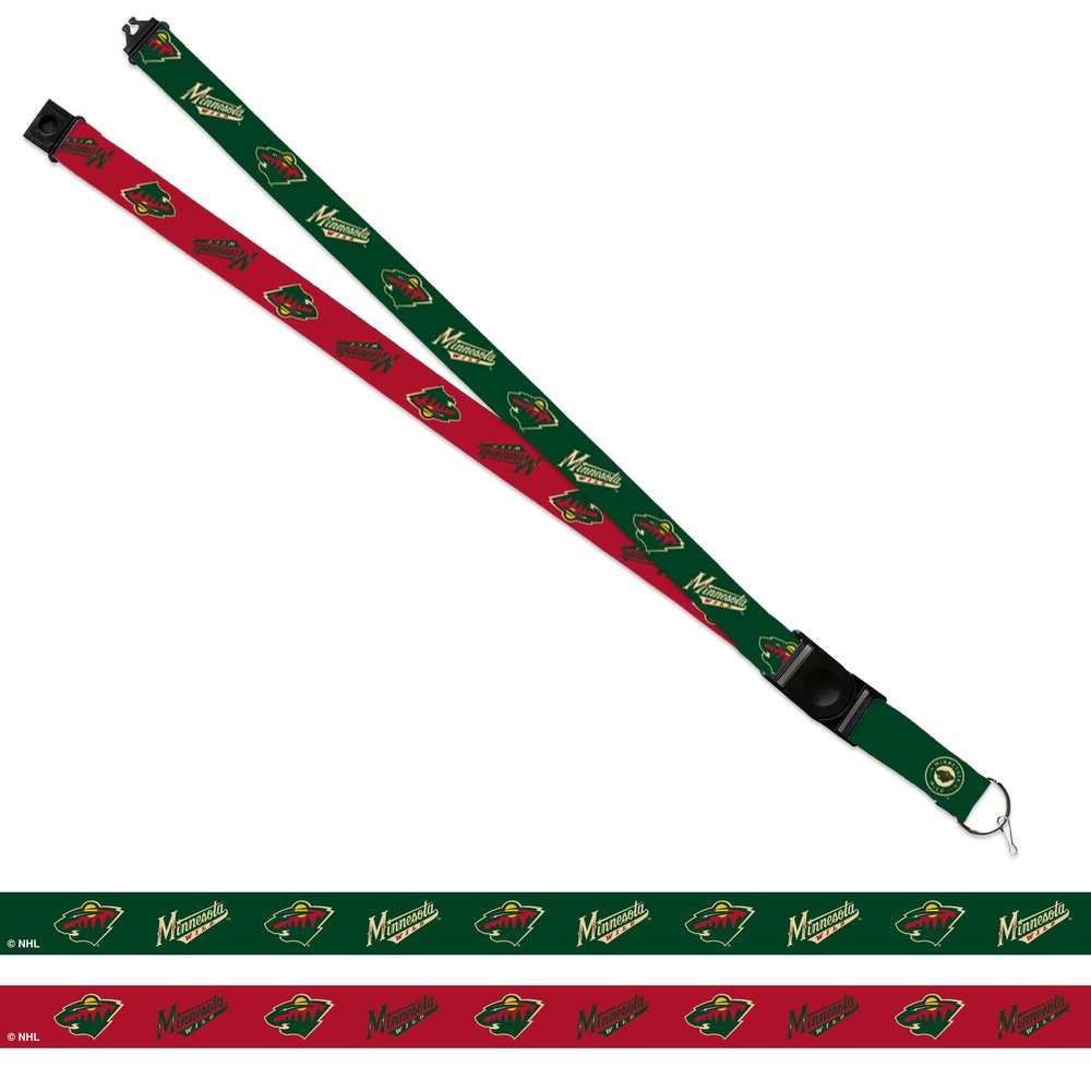 Rico Industries NHL Hockey Minnesota Wild Team Colors 18" x 1" Premium Unisex-Adult Safety Breakaway Lanyard