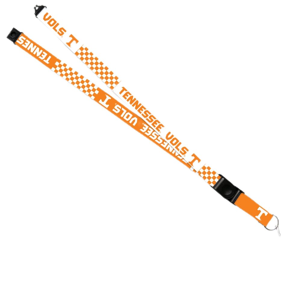 Rico Industries NCAA Tennessee Volunteers Checkered 18" x 1" Premium Unisex-Adult Safety Breakaway Lanyard