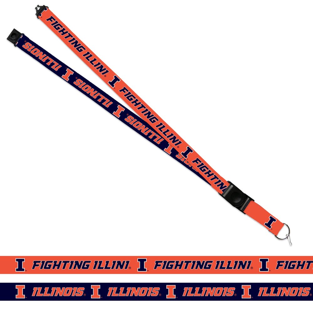 Rico Industries NCAA Illinois Fighting Illini Alternate 18" x 1" Premium Unisex-Adult Safety Breakaway Lanyard