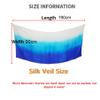 Aumulen Women 2 Pcs Hand Made Belly Dance Silk Poi Veil Streamer Throw Ball (Blue turquoise white) view 3