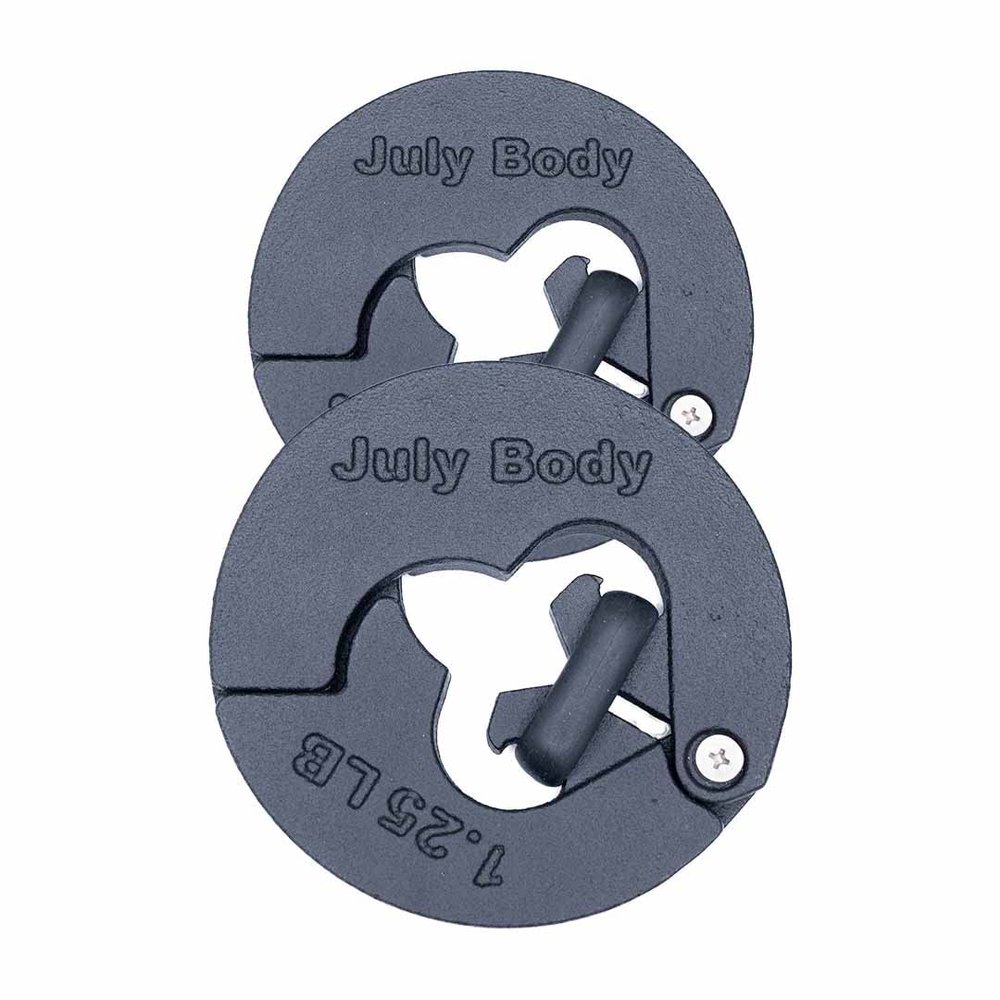 July Body 1.25 Pound Weight Clips Adds 2.5 Total Pounds - 1.25 Weight - Dumbbell Add Weight - Dumbbell Weight Clips - Weight Clip - Fractional Weight Plates (2 Clip Pack)