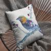 HomeRoots Purple On White 18 Blue White Robin Suede Throw Pillow view 4