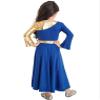 easyforever Girl's Metallic Gold Color Block Praise Dance Dress Dancewear Lyrical Christian Worship Dance Tunic Dress Royal Blue 6 Years view 4