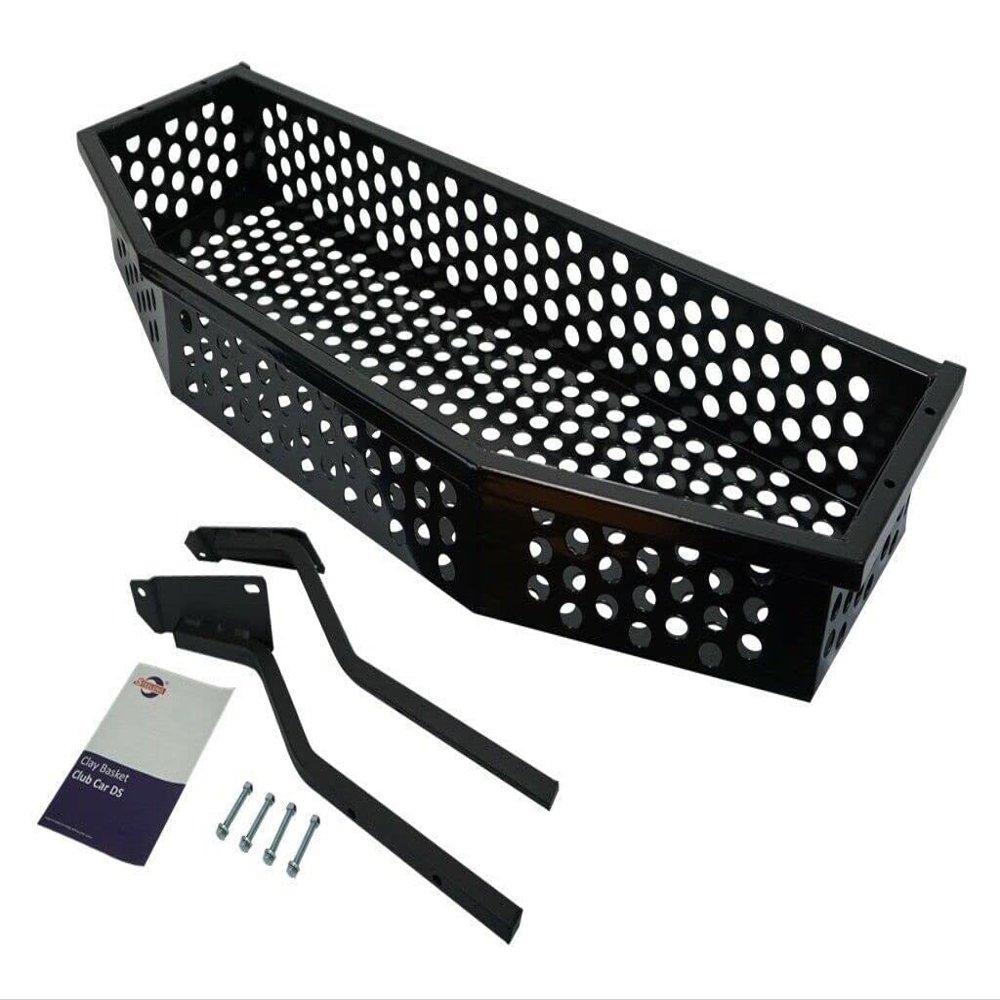 STEELENG Front Clay/Cargo Basket for Club CAR DS Golf Cart with Mouting Brackets