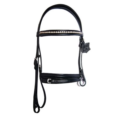Wonder Care Top Grain Cowhide Leather English Bridle Snaffle Horse Bridle Noseband with Browband Horse Bit Bridle with Reins Bridles for Horses