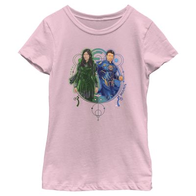 Fifth Sun girls Marvel the Eternals Sersi Ikaris Duo Short Sleeve Tee T Shirt, Light Pink, X-Small US