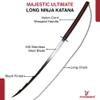 Armory Replicas 68-Inch Massive Stainless Steel Katana Sword  48" Black Blade, 16" ABS & Zinc Handle, Includes Wooden Scabbard  Extra Large Samurai Style Display Sword view 3