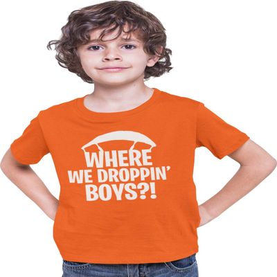Go All Out YXL 18-20 Orange Youth Where We Dropping Boys T-Shirt