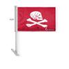AGAS Red Pirate Henry Every Premium Car Window Clip-On Flag: Double-Sided Wrap Knitted Polyester with Stitched Seams and 19" Plastic Stiff Pole. view 2