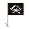 AGAS Pirate's Hat Tricorner Premium Car Window Clip-On Flag: Double-Sided Wrap Knitted Polyester with Stitched Seams and 19" Plastic Stiff Pole. view 1