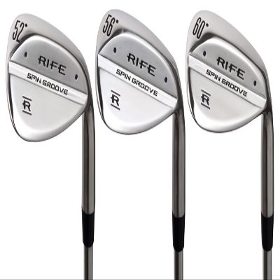 Rife Spin Groove Plus Inch Over Mens Standard Right Handed Golf Wedge Set 52 Degree Approach AW 56 Degree Sand SW 60 Degree Lob LW Bite Grooves