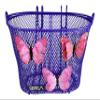 BIRIA Basket with Hooks, Front, Removable, Children Wire Mesh Small Kids Bicycle Basket, Purple, Butterfly. New view 2