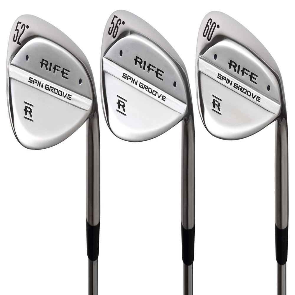 Rife Golf Rife Spin Groove Ladies Standard Right Handed Golf Wedge Set 52 Degree Approach AW 56 Degree Sand SW 60 Degree Lob LW Bite Grooves