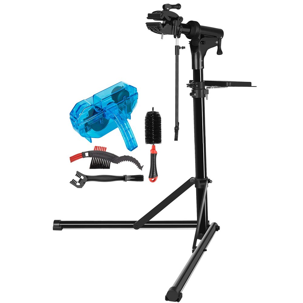 CXWXC Bike Repair Stand -Shop Home Bicycle Mechanic Maintenance Rack- Bike Workstands for Mountain Bike and Road Bike (D:Black Blue)